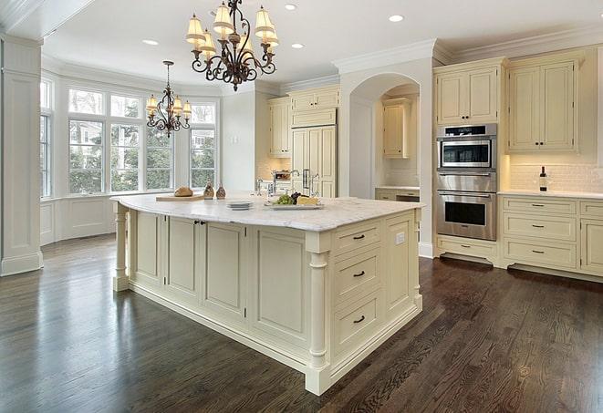 glossy laminate flooring in modern living room in Glenwood